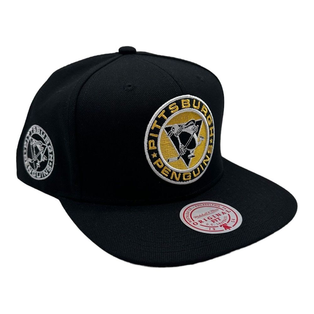 Mitchell & Ness Pittsburgh Penguins Snapback Hat Cap Black Alternate Flip NHL